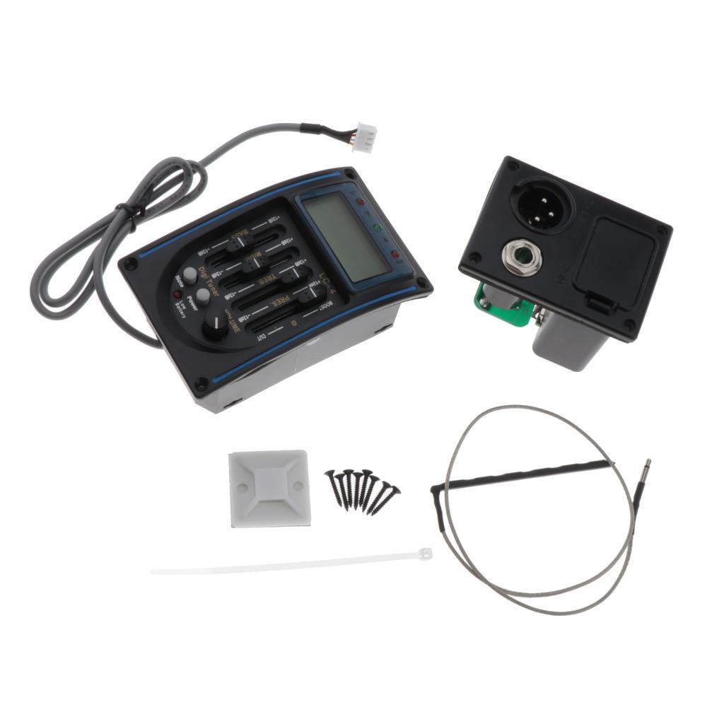 Acoustic Guitar Pickup Pre-Amp Equalizer EQ Piezo Tuner