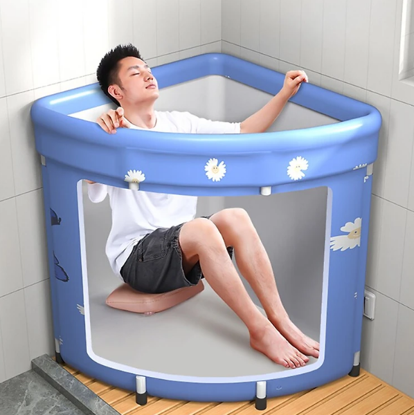 Cao cấp - Bồn Tắm Gia Đình Đặt Góc Spa Bathtub Có Thể Gập