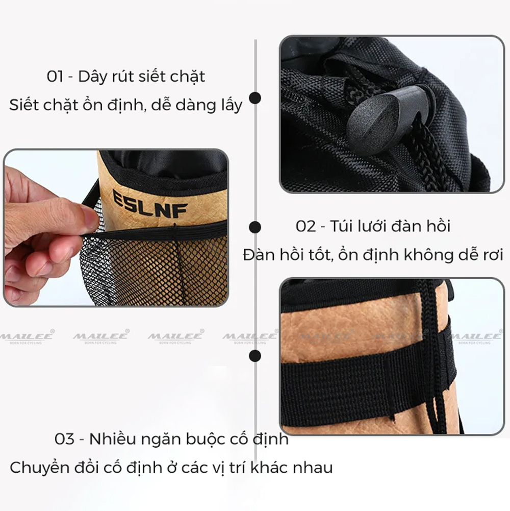 Túi giữ nhiệt đựng bình nước xe đạp ESL-007-4 giữ nhiệt giữ lạnh treo tay lái địa hình (Màu dupont) độ bền cao, chống rách, chống nước) kích thước 24x9cm - Mai Lee