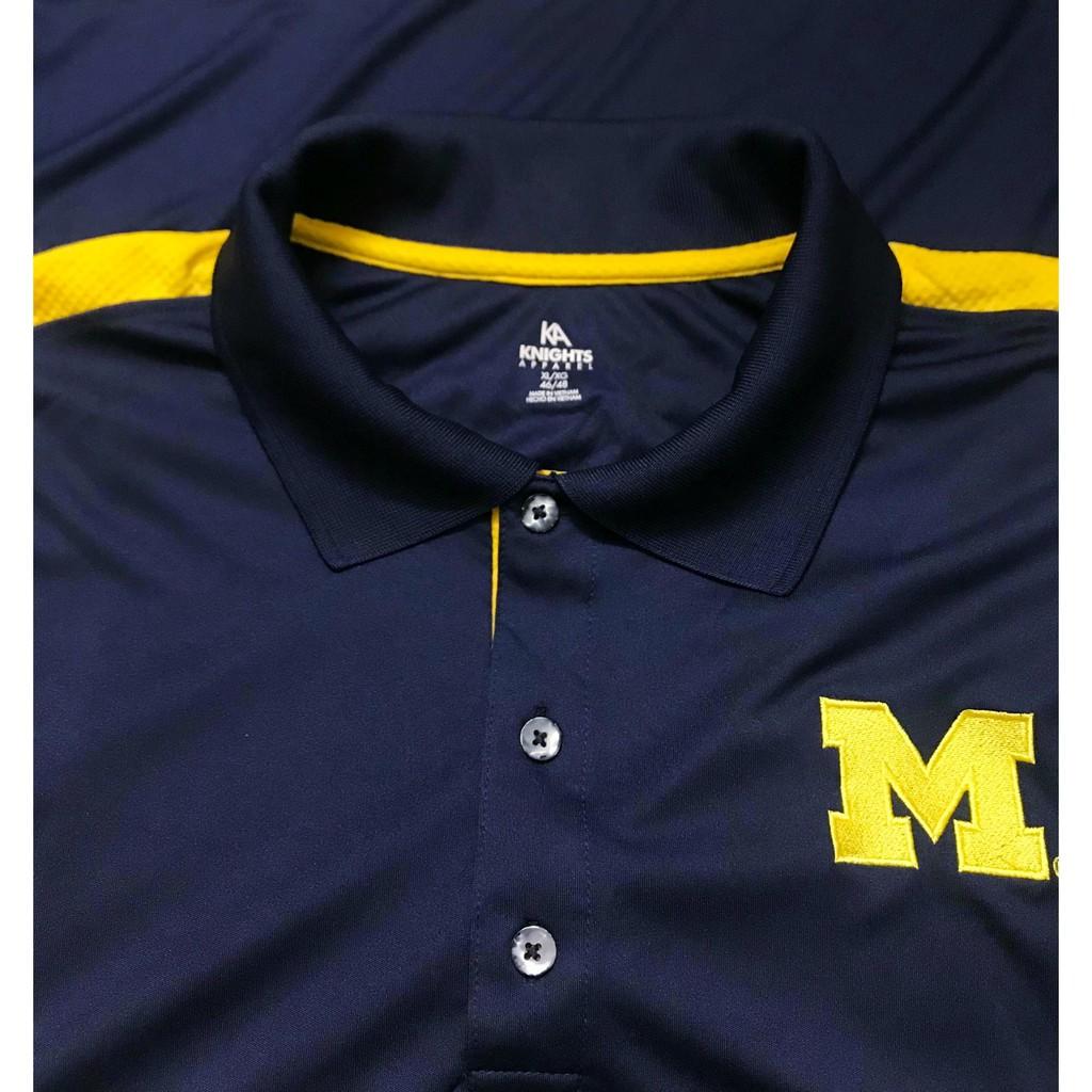 Áo polo ngắn tay thể thao logo M Michigan