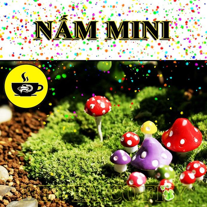 Cây Nấm Mini - trang trí bể cá, terrarium giao màu ngẫu nhiên