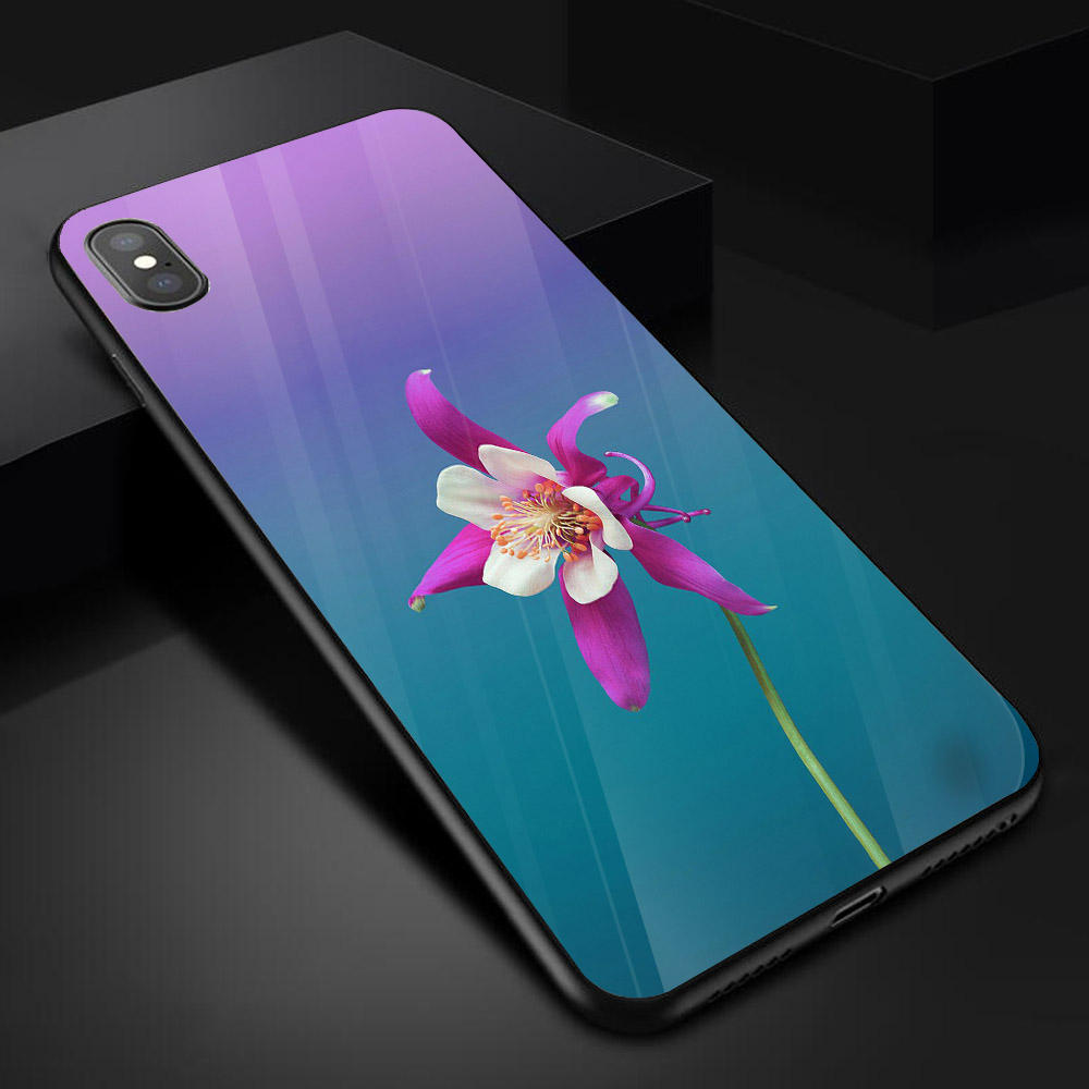 Ốp điện thoại kính cường lực cho máy iPhone X - Lan tím MS ADATU012