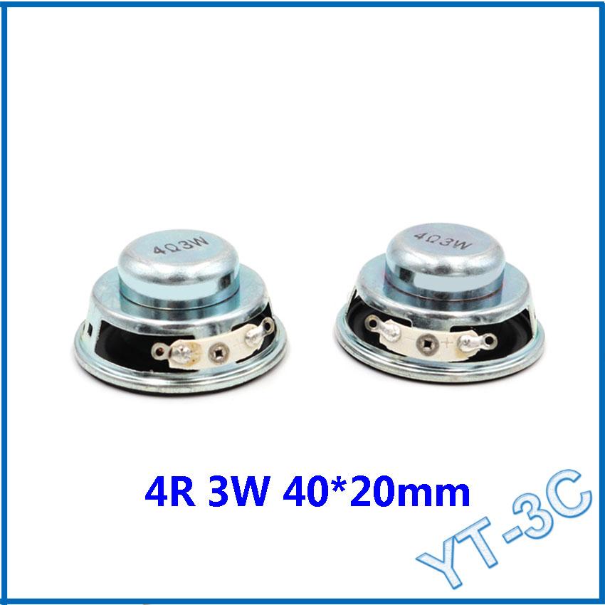 2 Chiếc Mới 40MM * 20MM Âm Thanh Mini Loa Di Động 4 Ohm 3W Loa Toàn Dải Mặt Cao Su NdFeB Từ Tính Loa