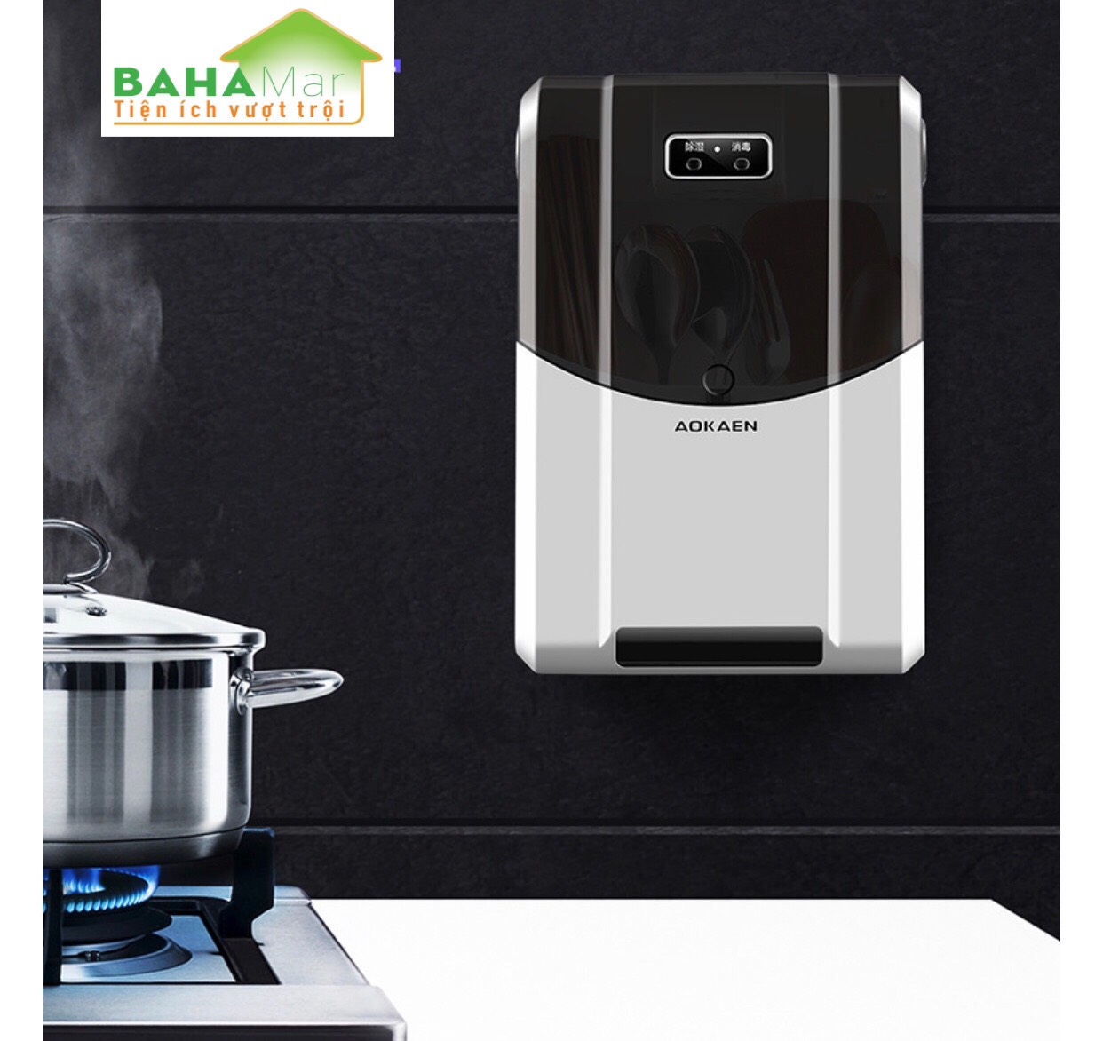 HỘP ĐŨA-THÌA THÔNG MINH KHỬ TRÙNG BẰNG TIA UV TREO CÓ NẮP ĐẬY diet 99, 99 vi khuẩn bằng tia cực tím đảm bảo vệ sinh ăn uống hàn