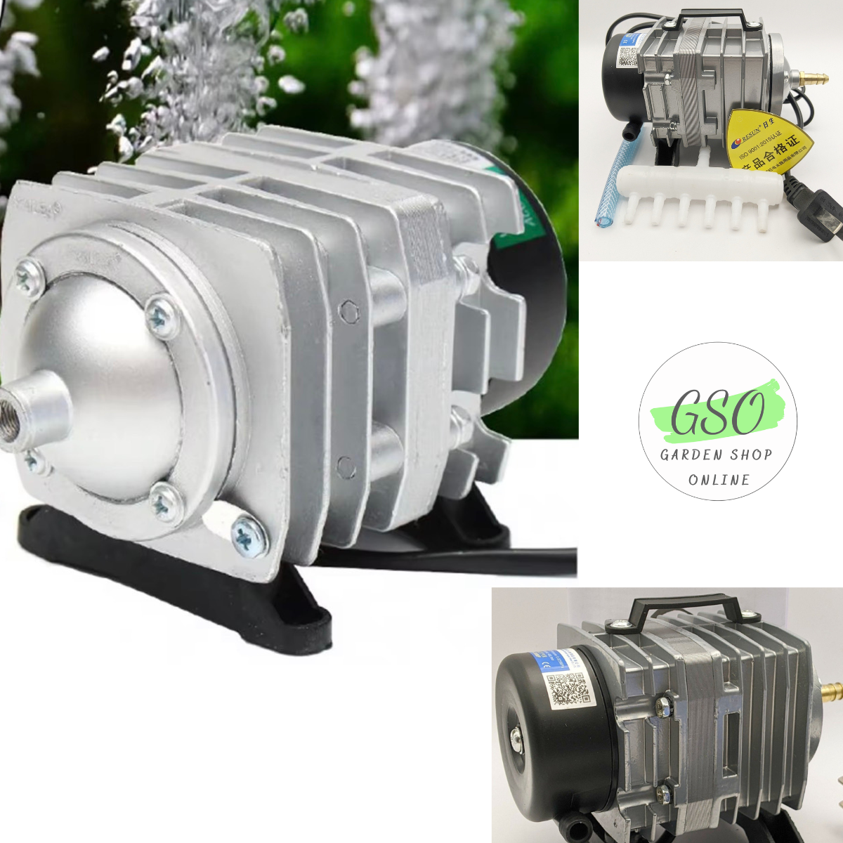 Máy bơm oxy - máy sủi công nghiệp cho cá cảnh hiệu ACO-002 tặng 6m dây oxy + 6 cục sủi