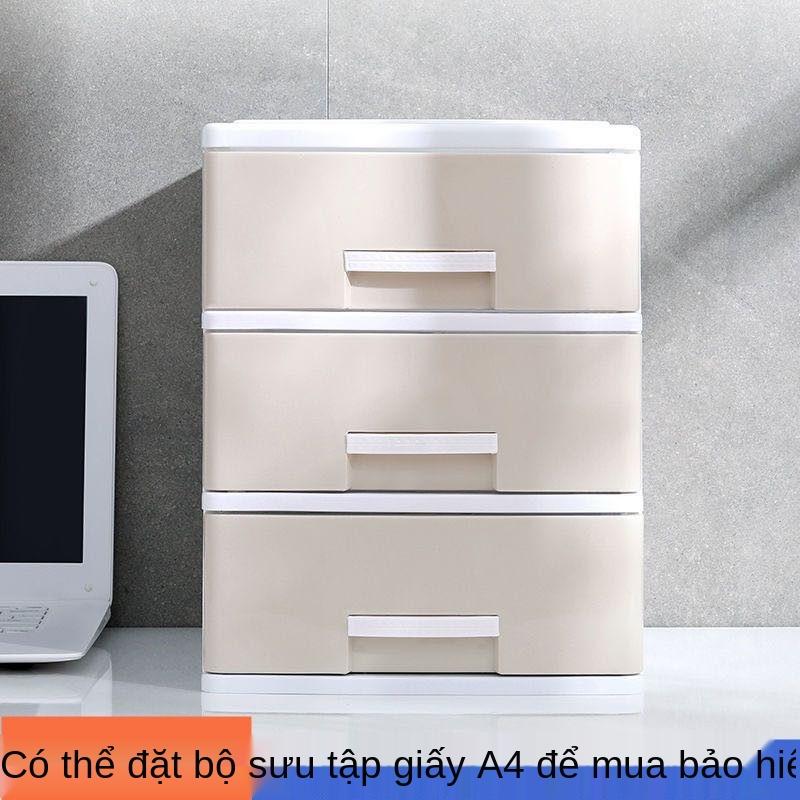 Hộp lưu trữ để bàn trong suốt ngăn kéo nhỏ loại tủ trên nhựa đựng găng tay văn phòng phẩm đồ mini