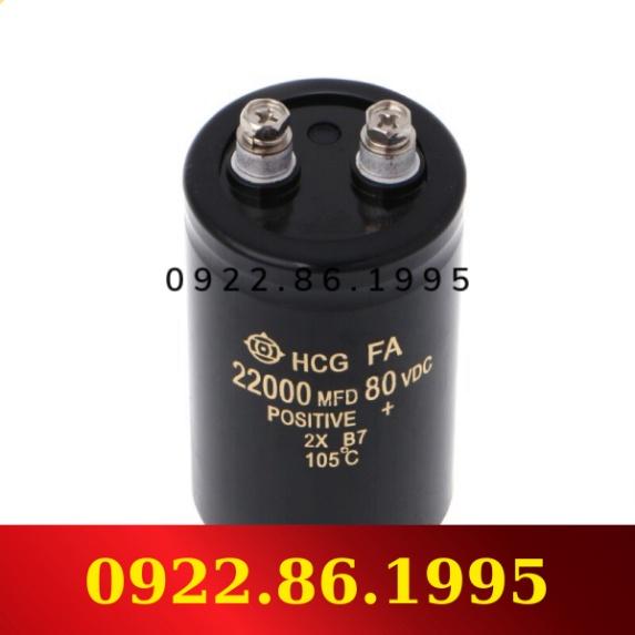 Tụ Điện Trục Vít Điện Phân 22000UF 80V Bộ Nguồn Amp Âm Thanh, 50X80Mm 105 ℃ hàng mới về