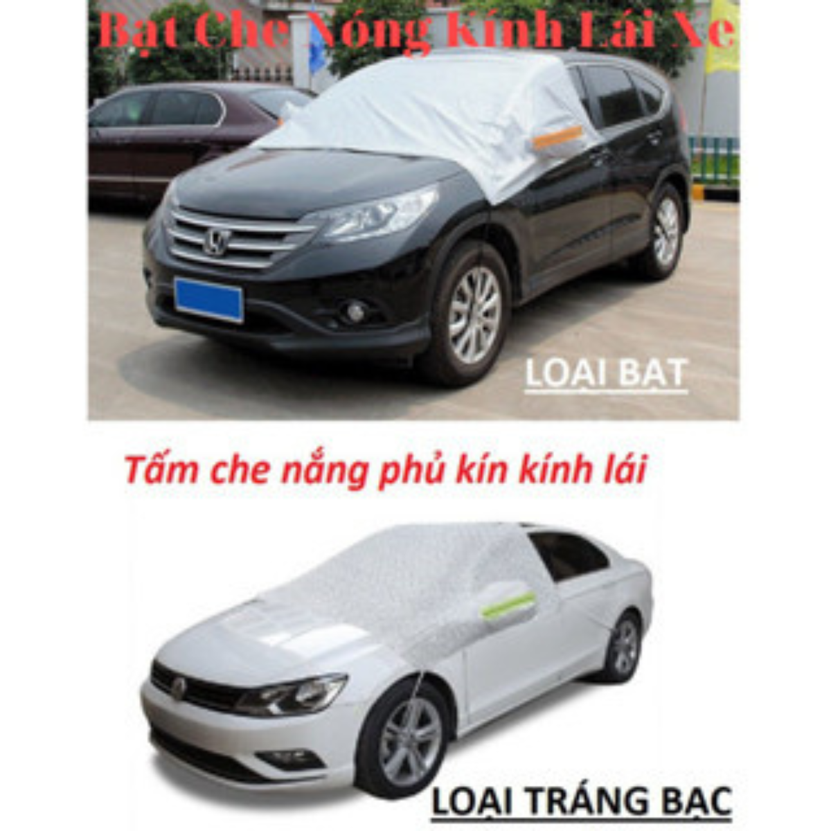 Bạt che nắng kính lái ô tô 4 lớp tráng bạc cách nhiệt chống tia uv bảo vệ nội thất ô tô hiệu quả