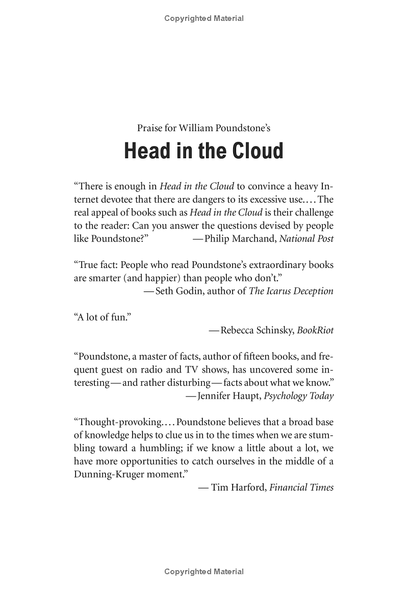 Head In The Cloud: Why Knowing Things Still Matters When Facts Are So Easy To Look Up