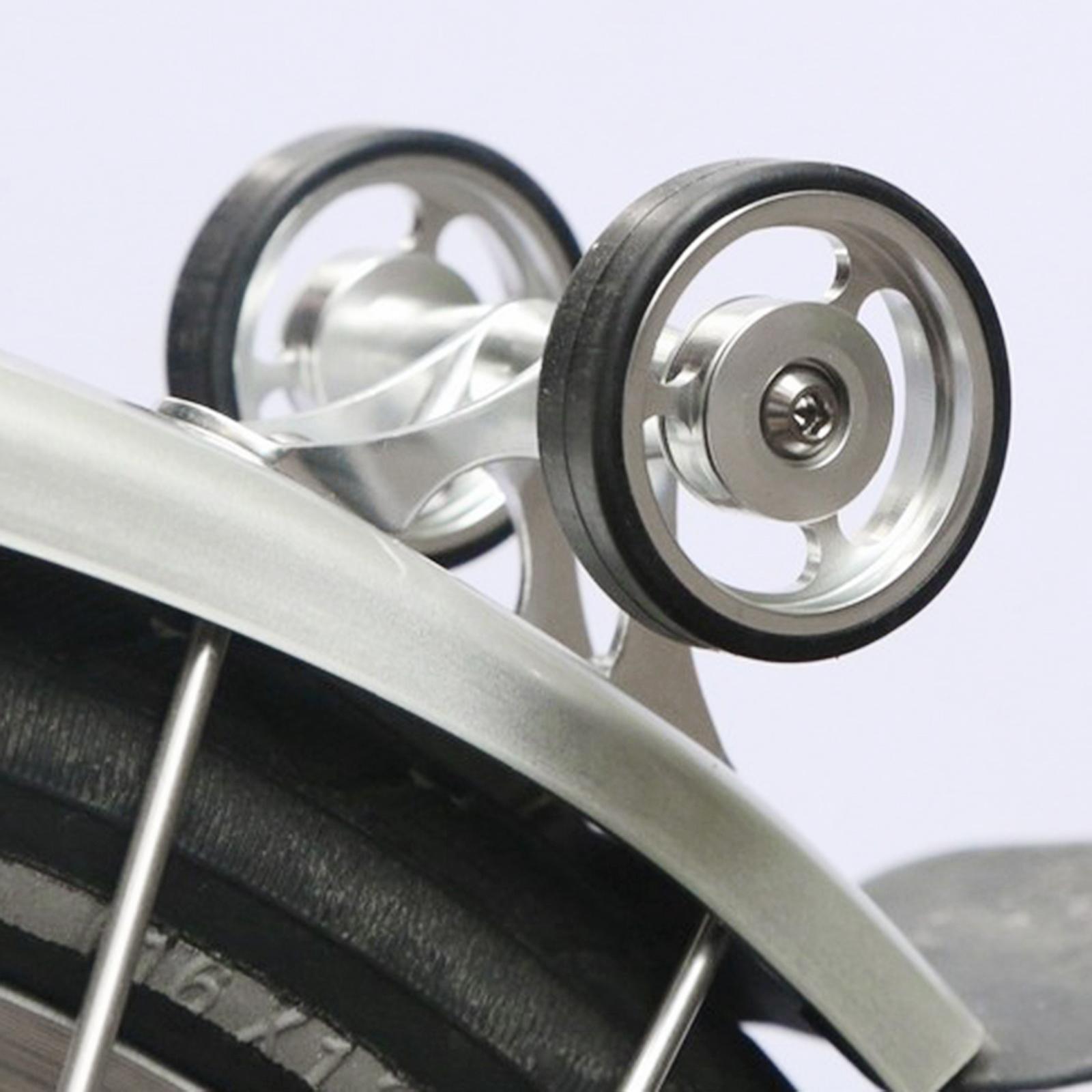 Deluxe Folding Bike Easy Wheel 6cm Transportation Carrying Mud Guard Easywheel Solid Bicycle Travel Mudguard Roller Fits Brompton