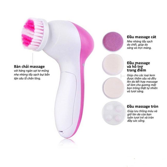 Máy Massage Và Rửa Mặt Đa Chức Năng Cầm Tay Mini 5 In 1 Beauty