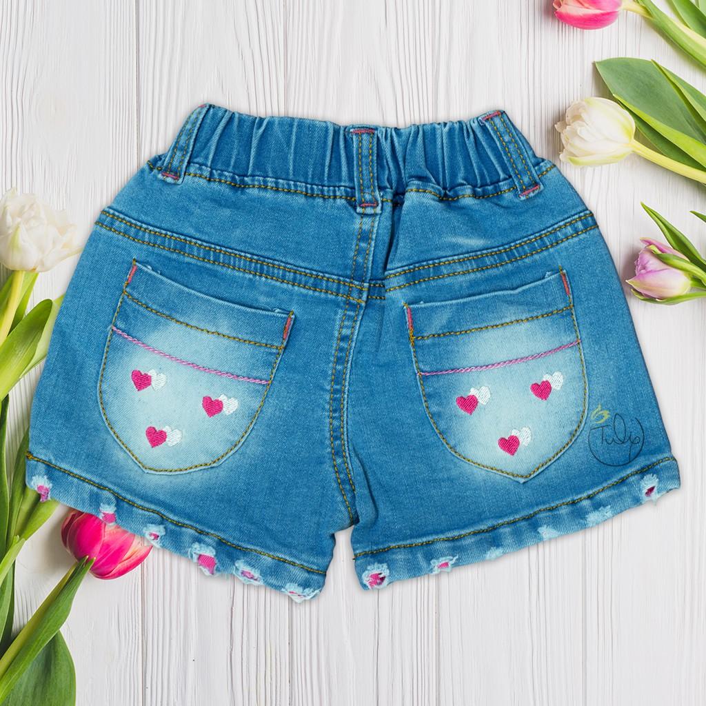 Quần short jean thêu