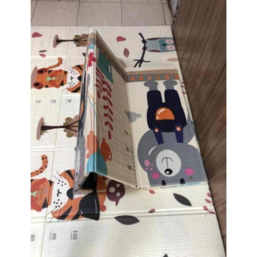 Thảm trải sàn xốp XPE 2 mặt phủ Silicone Hàn Quốc chống thấm tuyệt đối, chống ngã, cho bé tập bò kèm túi 1m8x2m