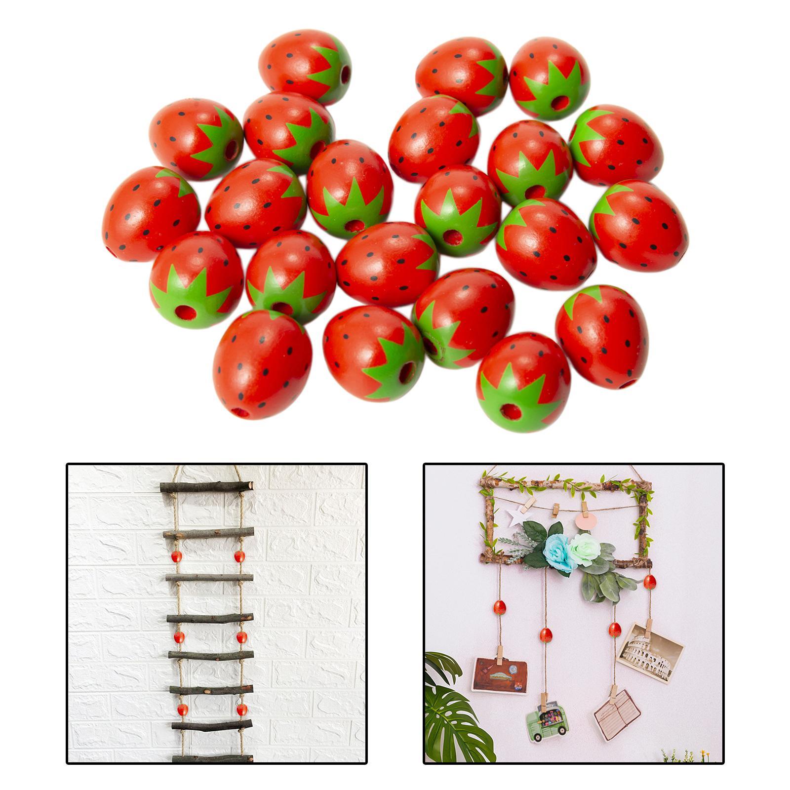 30 Pcs Wood Spacer Beads Painted Wooden Beads DIY Crafts Jewelry Making