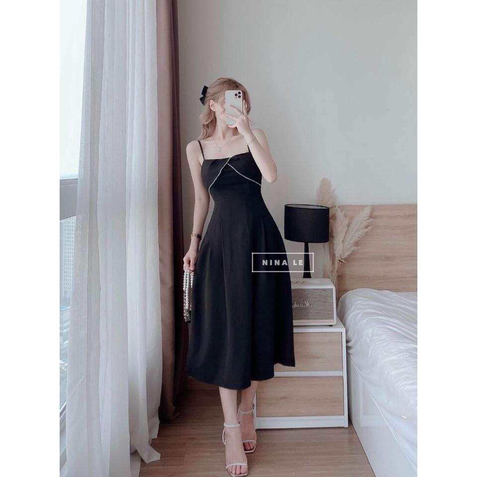 Đầm 2 Dây Viền Đá Siêu Dễ Thương Hotgirt Dáng Ôm Body - SLEE FASHION