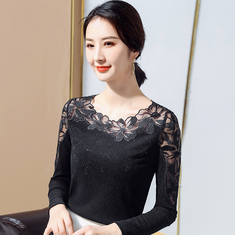 Áo Thun Nữ Phối Ren Quyến Rũ SM115- Hàng Quảng Châu Cao Cấp