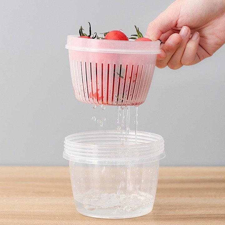 Hộp đựng bảo quản hành tỏi ớt 2 lớp