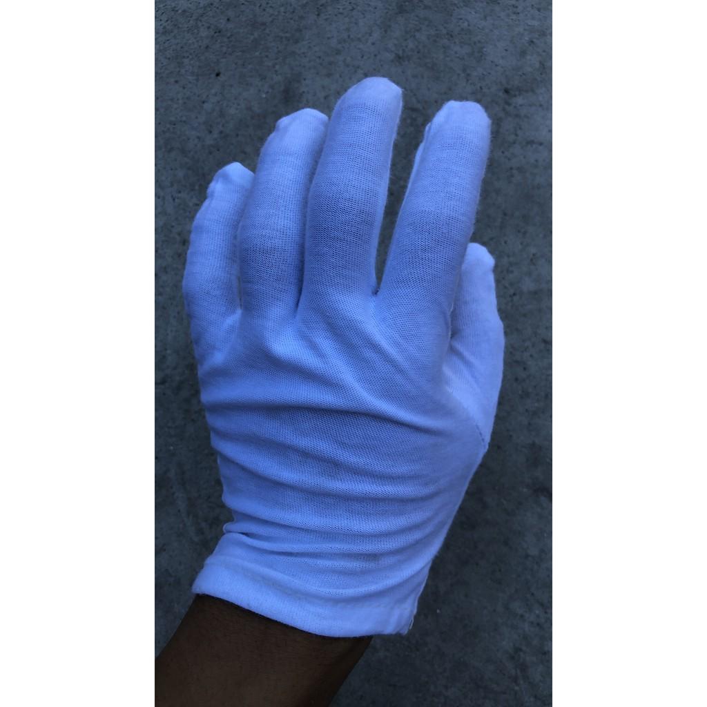 Găng tay trắng 100% Cotton mềm, thấm hút mồ hôi dùng trong duyệt binh, bảo vệ