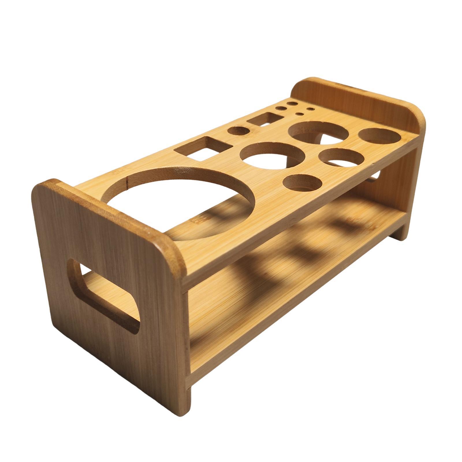 Cocktail Shaker Wooden Rack Stable for Beginners Vintage Stand with 13 Holes