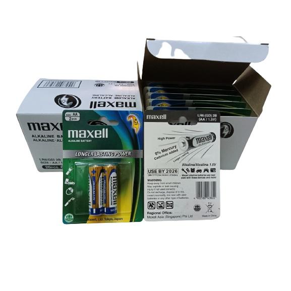 Pin AA (2A), AAA (3A) Maxell Alkaline LR3 LR6 Longer Lasting Power siêu bền chính hãng -vỉ 2 viên - AA (2A)