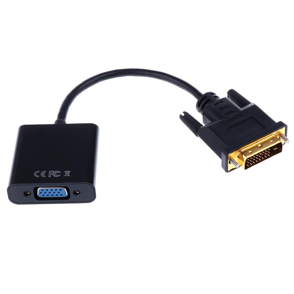 1080p DVI-D 24+1 Pin Male to VGA 15Pin Female Cable Adapter Video Converter