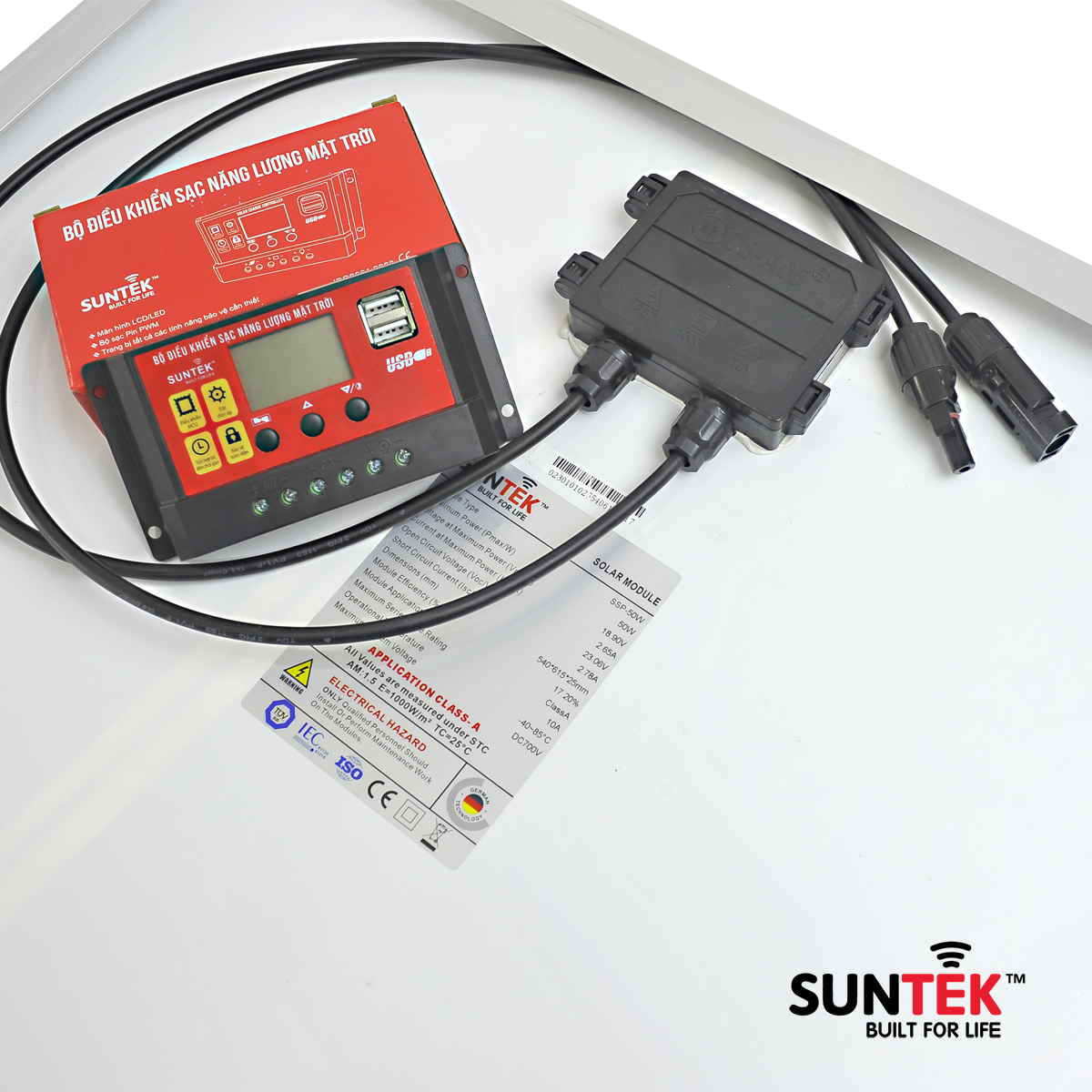 COMBO Bộ Sạc Acquy Pin Bằng Năng Lượng Mặt Trời SUNTEK SA50W/30A - Hàng Chính Hãng - Bảo hành 12 năm Tấm Pin