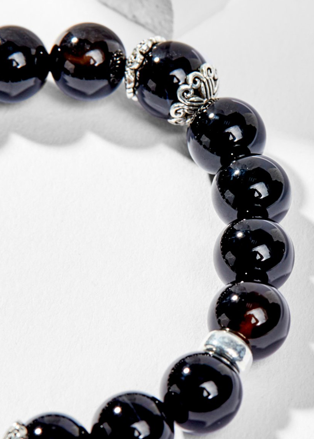 Vòng Tay Phong Thủy Đá Obsidian Phối Charm Cung Hoàng Đạo Thiên Bình Mệnh Thủy, Mộc Ngọc Quý Gemstones