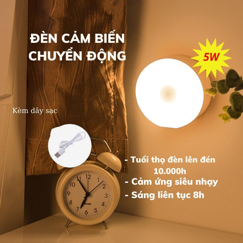 đèn tự động sáng khi có người, sử dụng pin sạc cao cấp, tặng cáp sạc