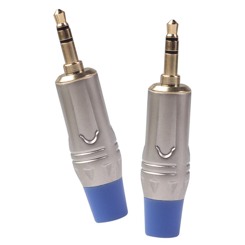 Set Of 2 3.5mm Male Plug Connector Stereo Adapter For Cable DIY Accessory