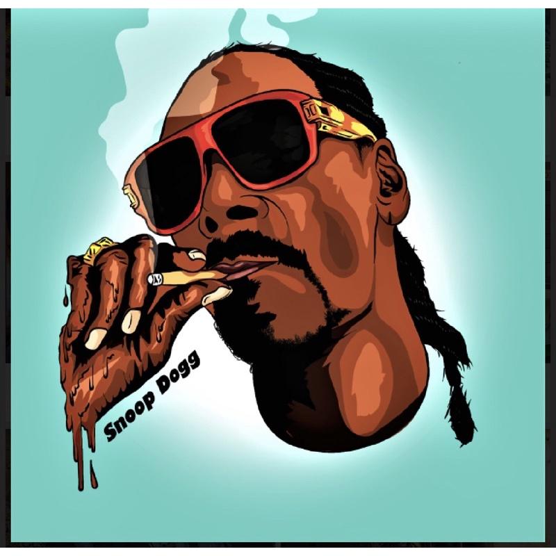 tranh snoop dogg dá tường 3d. tranh in vải lụa không thấm nước siêu bền