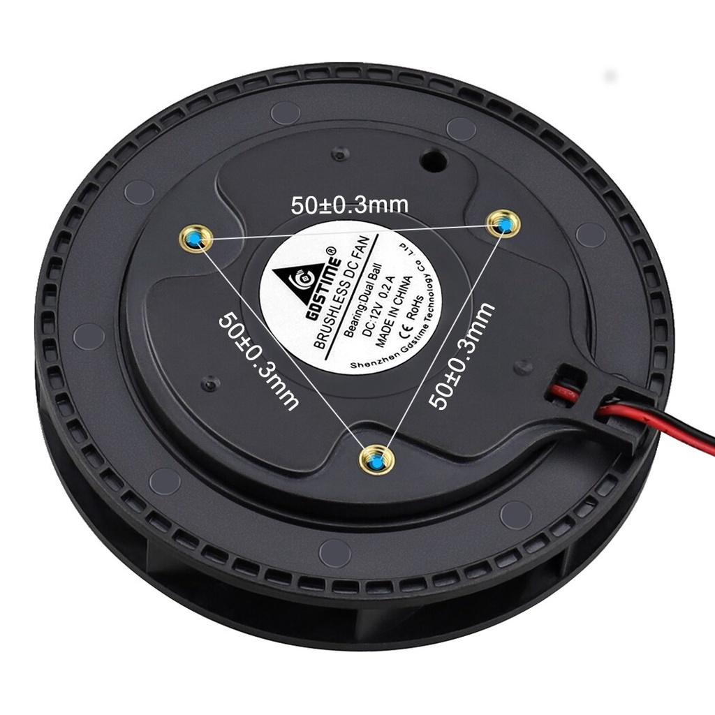 1Pcs Gdstime DC 12V Fan 100mm 100mmx100mmx25mm New Centrifugal Turbo Cooler Fan 10cm 100x25mm Dual Ball Turbo Blower Fan