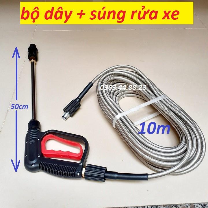 bộ dụng cụ xịt và dây rửa xe 10m-ren 14mm