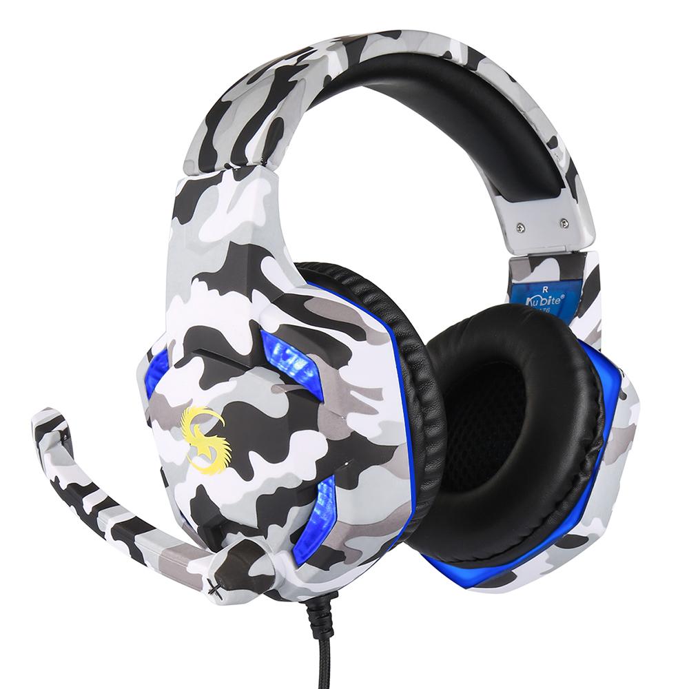 Tai nghe chơi game KUBITE T176 3.5mm + USB âm lượng micrô có thể điều chỉnh cho máy tính xách tay PC