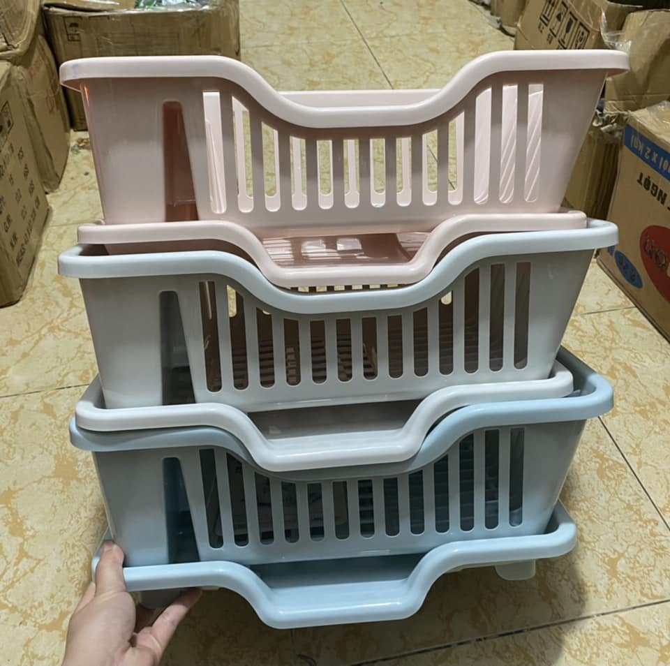 Rổ (Khay) Úp Chén Dĩa Có Khay Đựng Nước