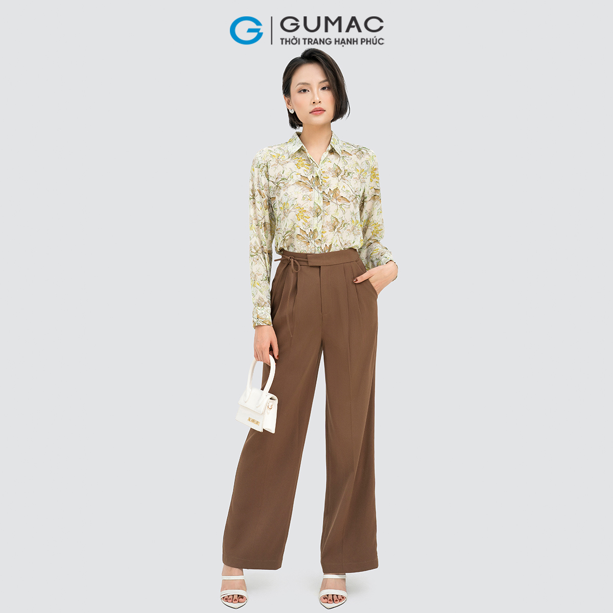 Áo sơ mi họa tiết GUMAC AD04003