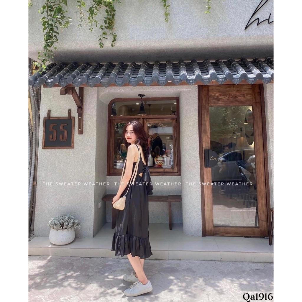 VÁY MAXI 2 DÂY HỞ LƯNG