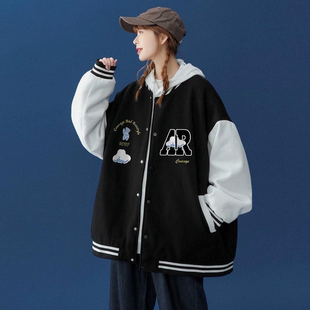 Áo Khoác Hoodie, Áo Khoác Nỉ Nam Nữ Dày Dặn Form Unisex In Họa Tiết Chữ AR Phối Nút Bấm Siêu Đẹp Hot Trend