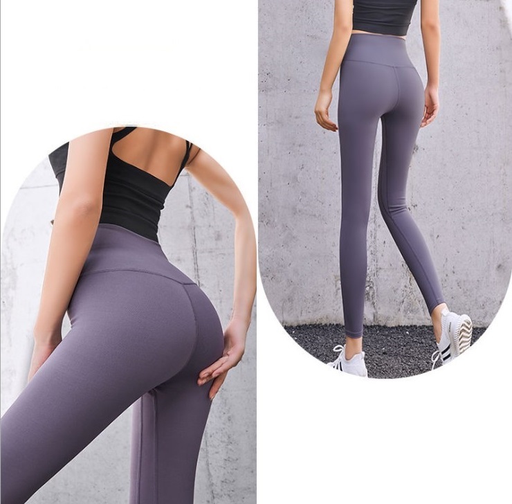 Quần Tập GYM Nữ Cạp Cao Nâng Mông Nịt Bụng - Quần Dài Tập YOGA Nữ Cạp Cao GYM FASHION - tím - XL