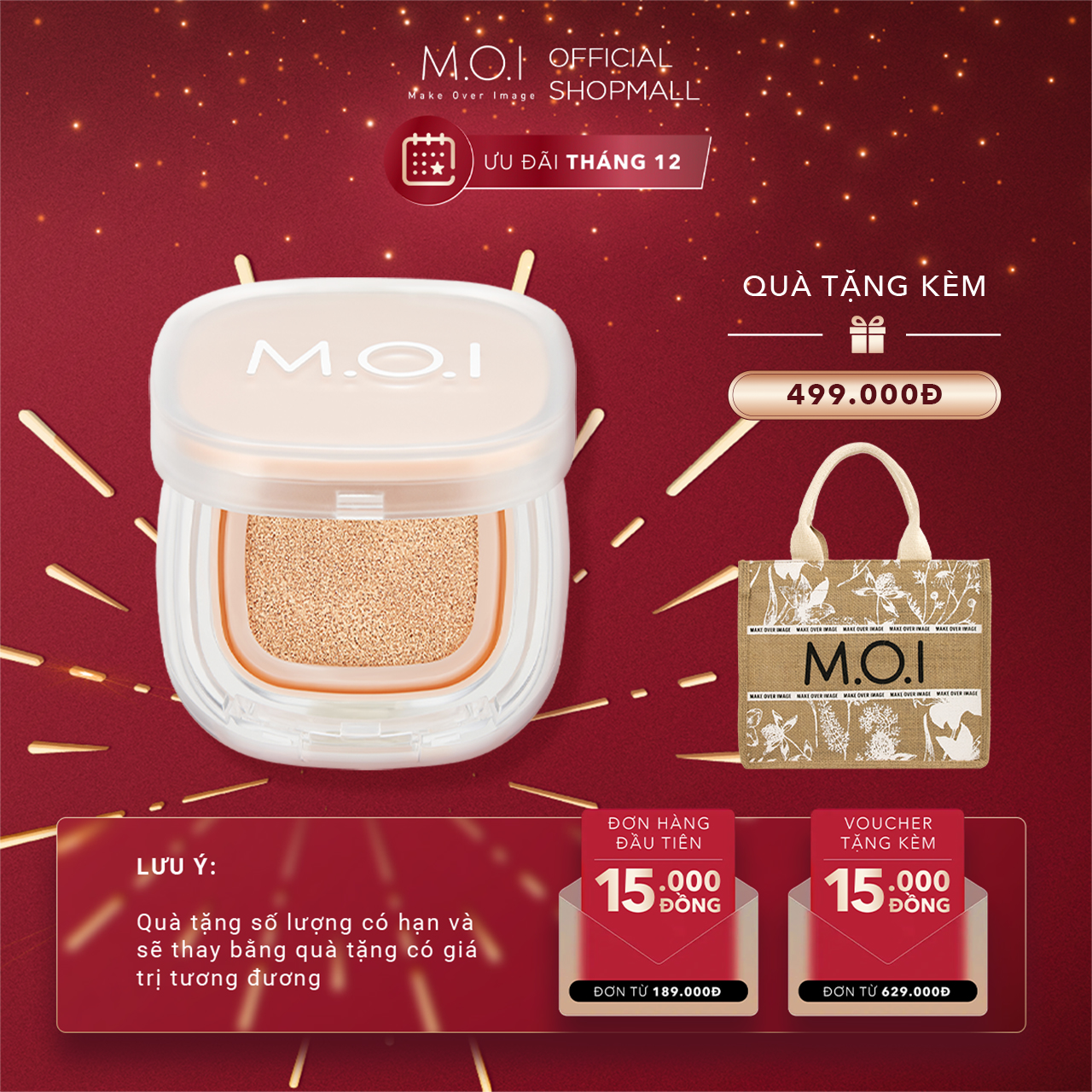 Phấn nước M.O.I Iconic Perfection Cushion SPF 50+ PA+++ 12g 