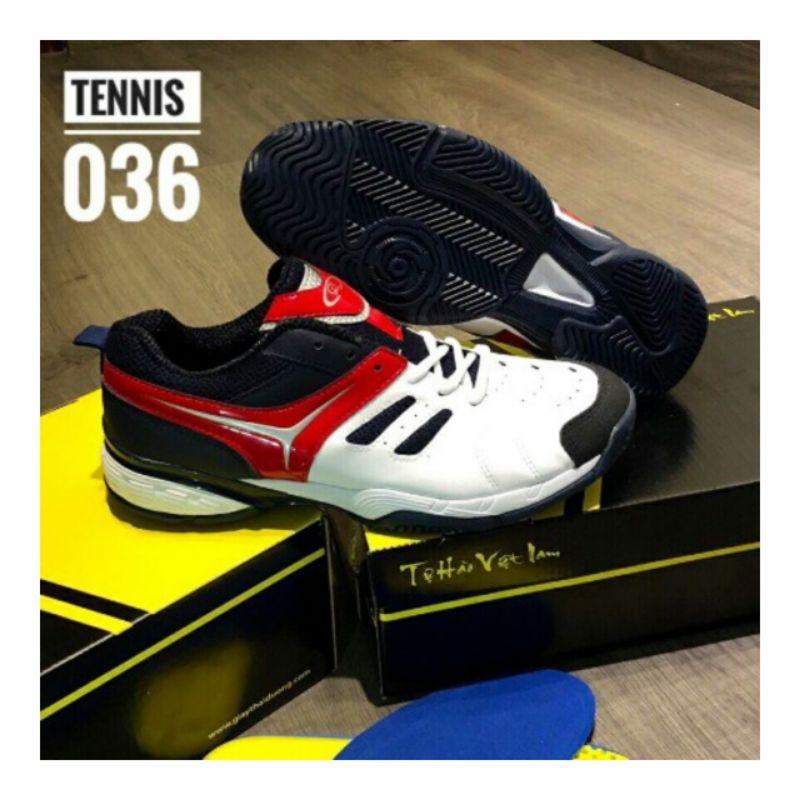 Giày Tennis 036 Nam nữ thương hiệu Việt Trắng phối