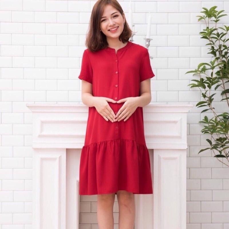 Váy (đầm) bầu công sở dáng suông MAMADRESS, đuôi cá cách điệu, cực xinh, mềm mại và mát