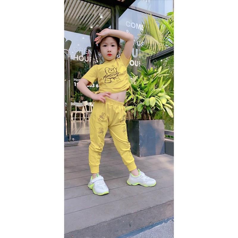 BỘ TAY NGẮN QUẦN DÀI THUN COTTON BÉ GÁI IN HÌNH ĐẸP - sỉ quần áo trẻ em