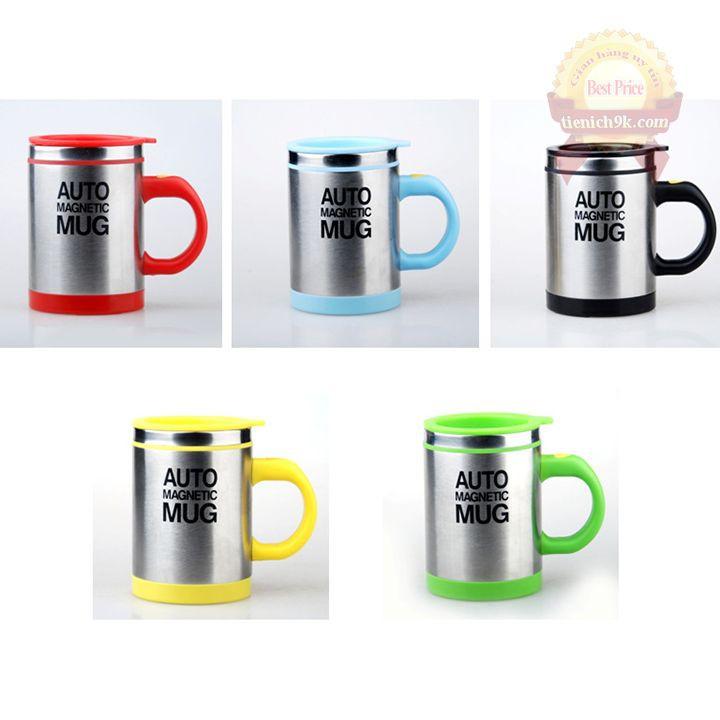 Cốc Ly tự khuấy inox 304 không cần thìa dung tích 400ml pha cafe tự động Self Stirring Mug