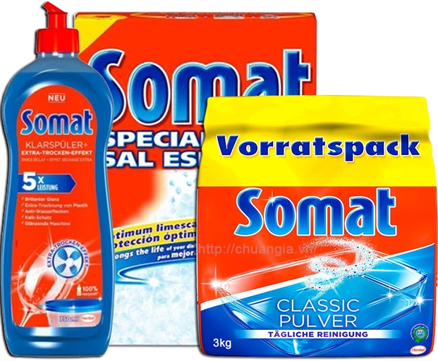 Viên rửa bát và làm bóng cao cấp Somat All in 1 Extra 10 Multi - AKTIV 25 Viên - Đức