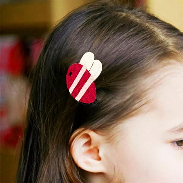 Set 5 kẹp tóc handmade cho bé gái nhiều họa tiết lấp lánh – P080
