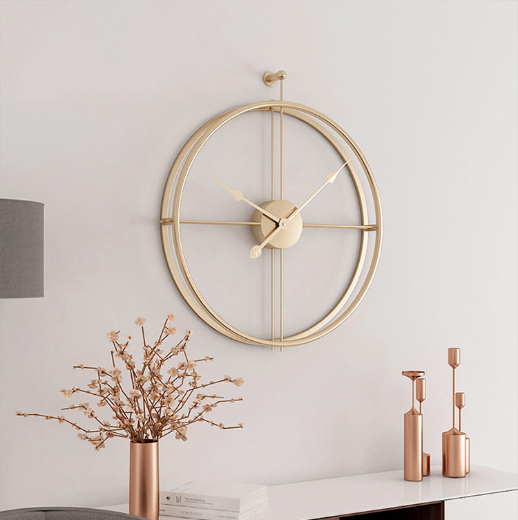 Đồng hồ treo tường hiện đại Không số Kim loại Thép Cao cấp - Đồng hồ Treo tường 52cm Decor phòng khách sang trọng bền đẹp DH-DH2042
