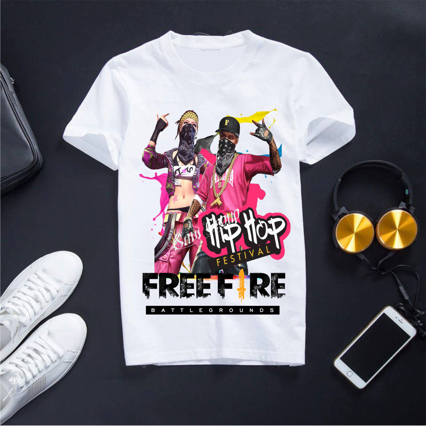 Áo Free Fire Cổ Tròn Màu Trắng In Hình Thẻ Vô Cực Mùa 2 Cực Chất Hình In 3D Không Bị Phai Màu Hay Bong Tróc