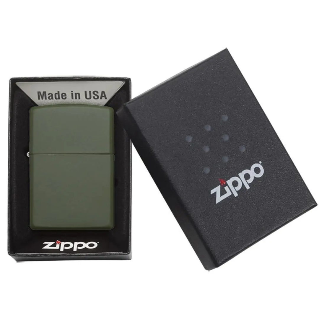 Bật Lửa Zippo Classic Matte Green Xanh Lá Chính Hãng Mỹ - Phong Cách Mạnh Mẽ, Không Dấu Vân Tay, Bền Bỉ Theo Năm Tháng, Bảo Hành Trọn Đời