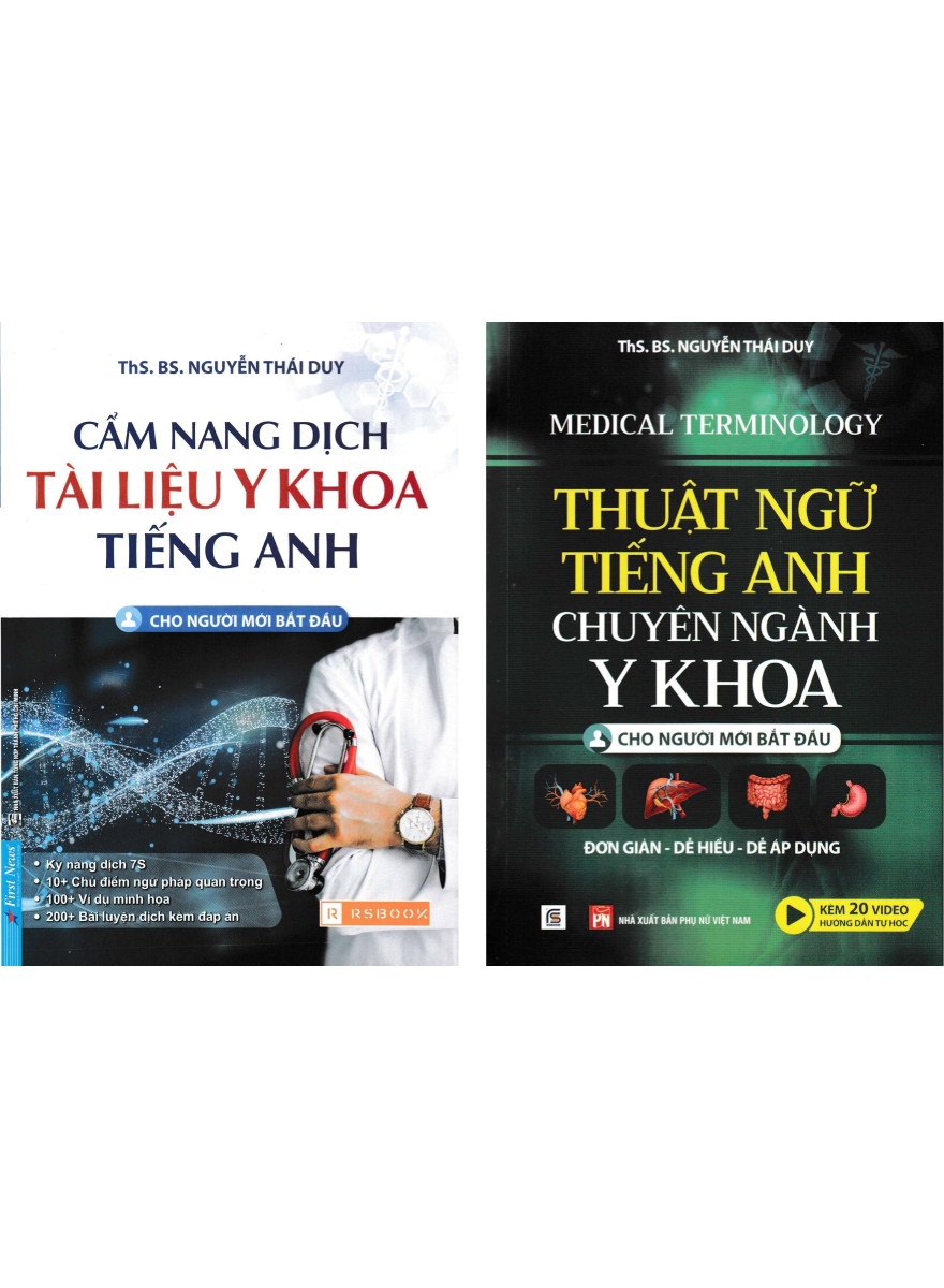 Combo Cẩm Nang Dịch Tài Liệu Y Khoa Tiếng Anh + Thuật Ngữ Tiếng Anh Chuyên Ngành Y Khoa  _PNU