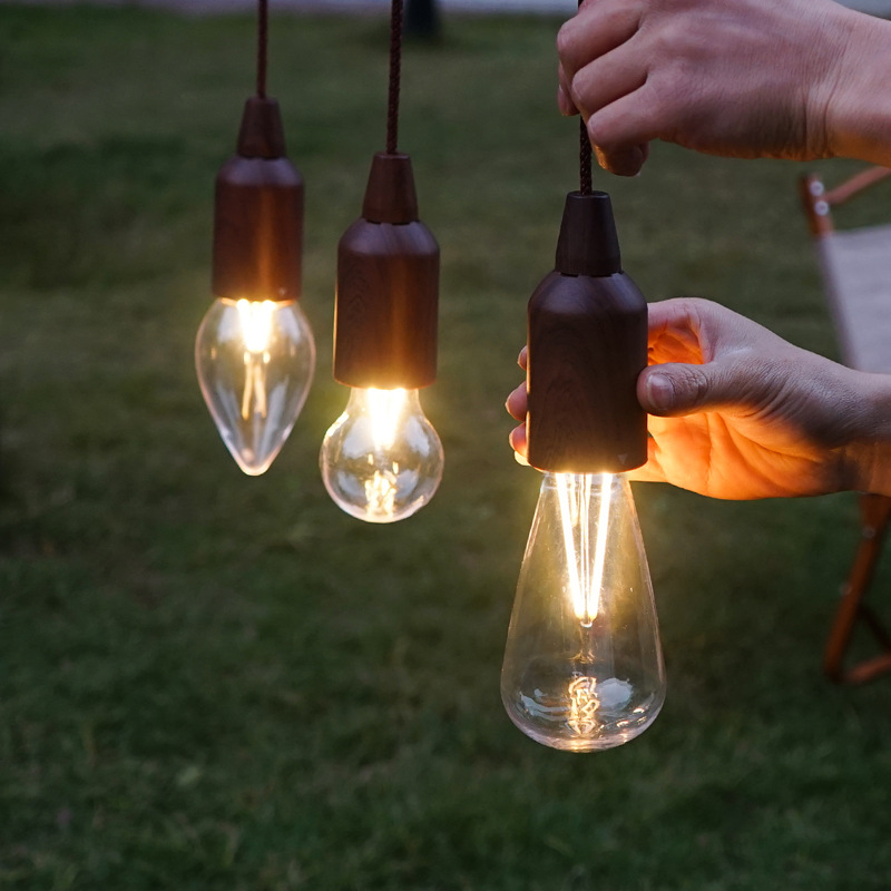 Đèn cắm trại di động ngoài trời Đèn chiếu sáng cổ điển LED dây kéo trang trí chống thấm nước